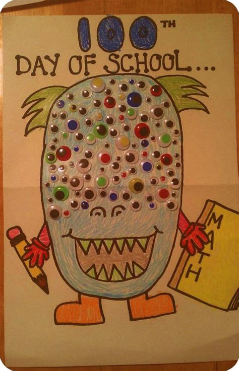 100th Day Of School Project 100 Eyed Monster Kidz Pinterest An