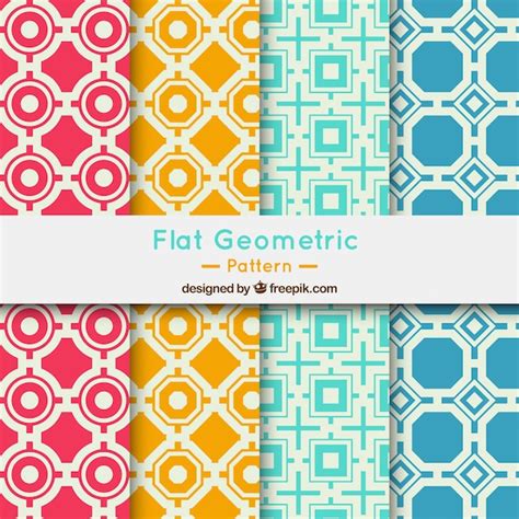 Free Vector Set Of Flat Geometric Patterns