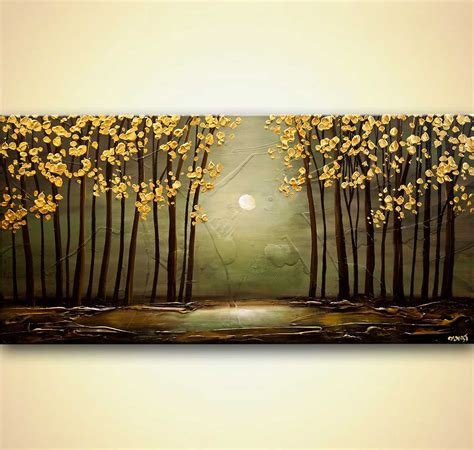 Check spelling or type a new query. Painting for sale - green forest golden leaves painting ...