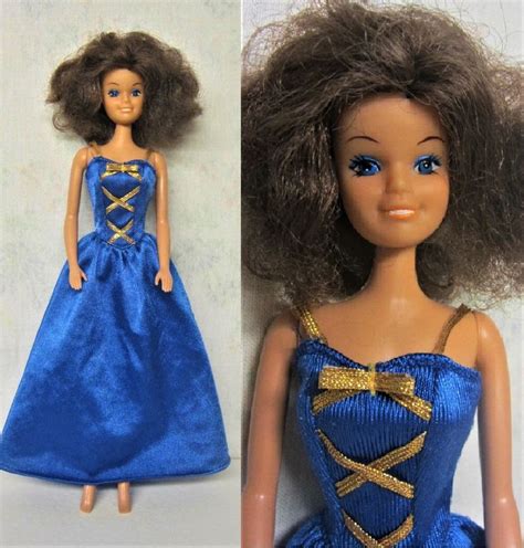 1987 Totsy Doll Brunette Sandi Totsy Royal Blue Gown Totsy Smooth Moves 80s Barbie Clone Fashion