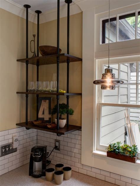 The open shelving kitchen trend has been around for a few years now, but real talk: Ceiling Mounted Shelves | Houzz