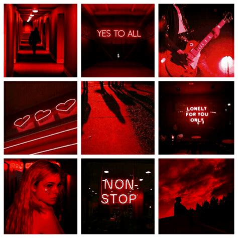 Collage Aesthetic Neon Red Hdr  By Leah Winters