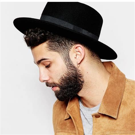 Fashion Wool Boater Flat Top Hat For Mens Felt Wide Brim Fedora Hat