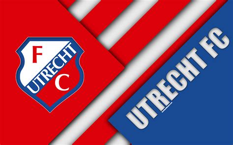 Knvb beker '85 '03 '04. Download wallpapers FC Utrecht, emblem, 4k, material design, Dutch football club, red blue ...