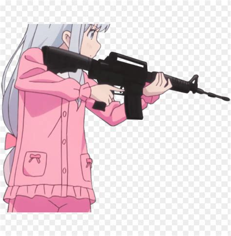 Transparent Anime Girl With Gun Png