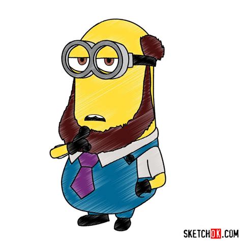 How To Draw Minion Kevin With Beard A Step By Step Guide