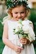 Flower Girls & Ring Bearers Photos - Flower Girl Holding Rose Bouquet ...