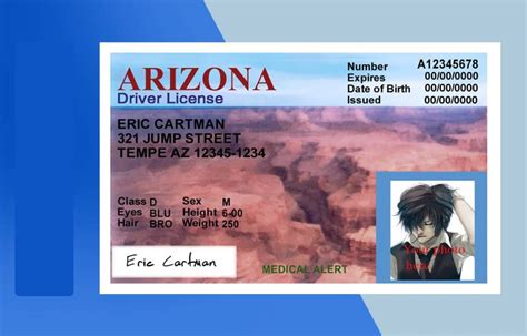 Arizona Drivers License Psd Template Download Photoshop File
