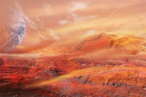 Fantastic Martian Landscape Planet Mars — Stock Photo © Yaalan 156077148