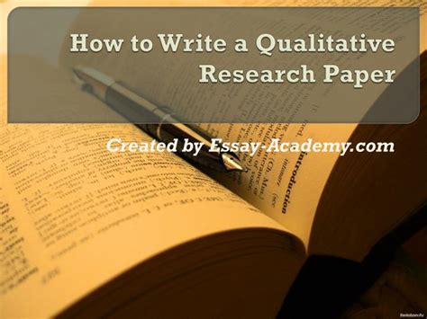 When you're looking for help and wondering how to write a qualitative research paper, here is a short list of instructions that. PPT - How to write a Qualitative Research Paper PowerPoint ...