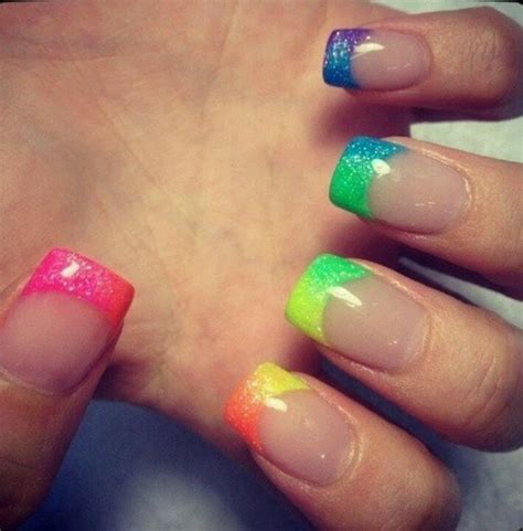 Rainbow French Tip French Manicure Nails Nails Tumblr Trendy Nails