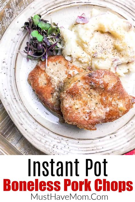 These baked pork chops are the best ever! These Instant Pot boneless pork chops are an easy Instant ...