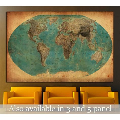 World And Country Maps Zellart Canvas Prints