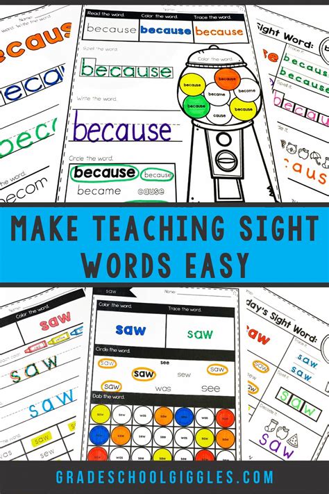 85b Quick And Easy Ideas To Improve How You Teach Sight Words Grade