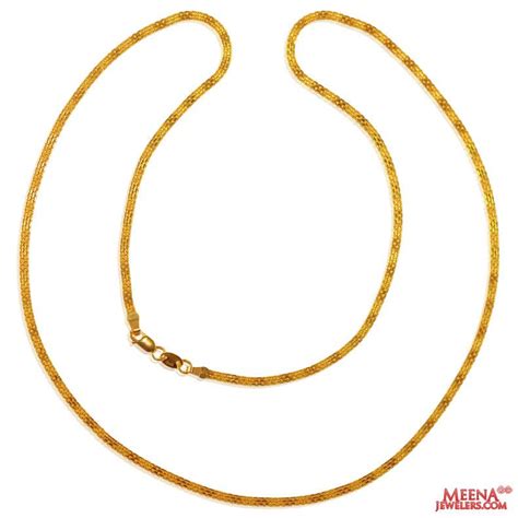 22kt Yellow Gold Flat Chain Chpl26143 Necklace Chains Plain