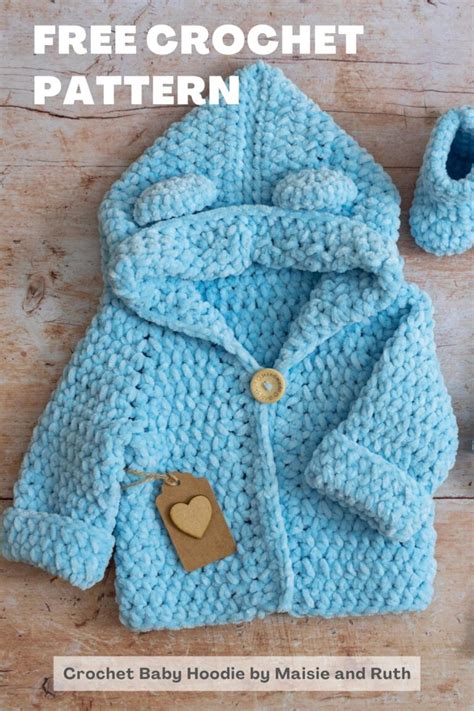 Crochet Baby Hoodie With Ears Free Pattern Maisie And Ruth