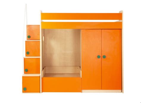 Orange Wooden Yipi Flexi Bunk Bed Wardrobe Sofa Cum Bed At Rs 58999