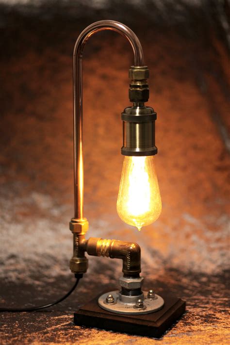 Industrial Style Handmade Copper Pipe Lamp Bedside Desk Lamp Etsy