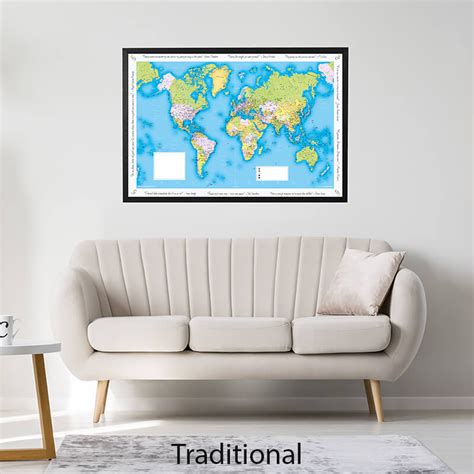 Personalised World Traveller Map Framed