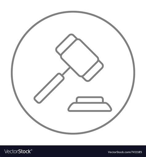 Auction Gavel Line Icon Royalty Free Vector Image