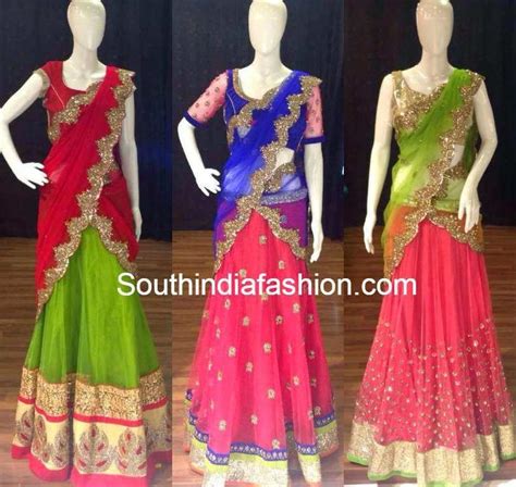 Sequin Work Half Sarees South India Fashion