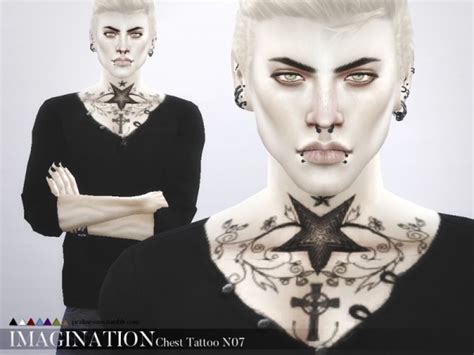 The Sims Resource Imagination Chest Tattoo N07 By Pralinesims • Sims 4