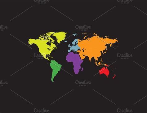 World Map Continents And Borders World Map Design World Map