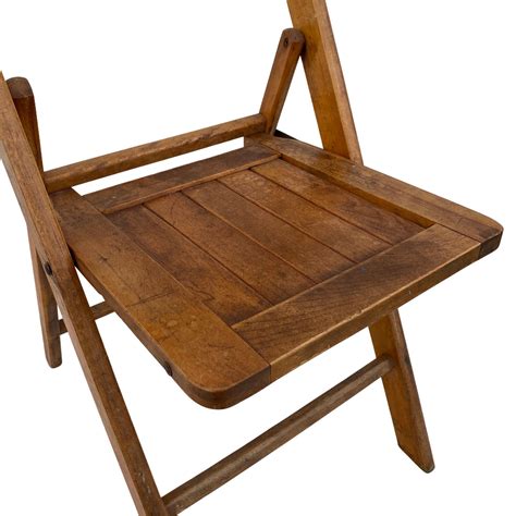 Vintage 1930s Oak Wood Church Folding Chairs 3836024639