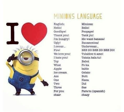 Minion Language Nerdy Stuff Pinterest