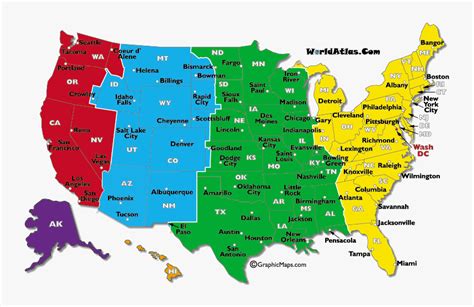 National Area Code And Time Zone Map Map Of World