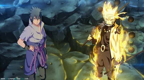 Naruto Sage Mode Vs Sasuke Eternal Sharingan Wallpaper