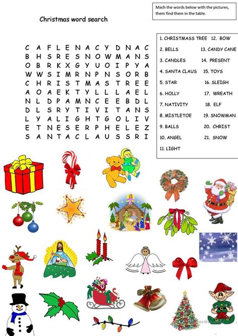 Free interactive exercises to practice online or download as pdf to print. christmas word search worksheet - Free ESL printable ...