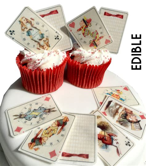 Alice In Wonderland Edible Wafer Card Stand Up Cake And Cupcake