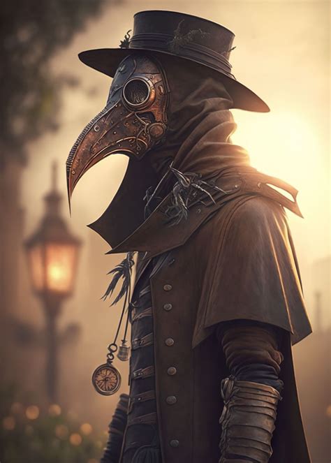 Steampunk Plague Doctor Poster Picture Metal Print Paint By Dennex
