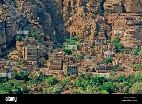 View From Dar Al Hajar Palace Wadi Dhahr Sanaa Yemen Mountains Rock