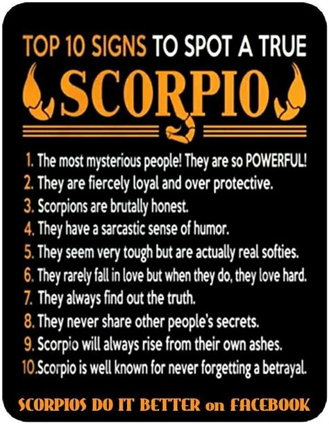 A scorpio woman is the sexiest and most mysterious of the twelve signs of the zodiac. All true, but 8 and 10 is why we are worth trusty ...