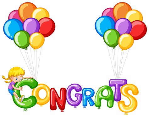 Colorful Balloons With Word Congrats 433218 Vector Art At Vecteezy