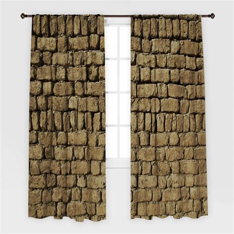 Brick Wall Printed Curtain Drapes For Living Room Dining Etsy