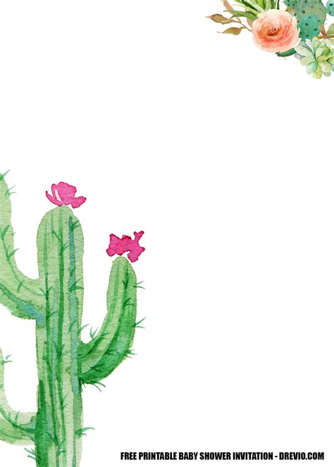 Hosting a baby shower is hard work! FREE Fiesta Cactus Baby Shower Invitation Download FREE ...