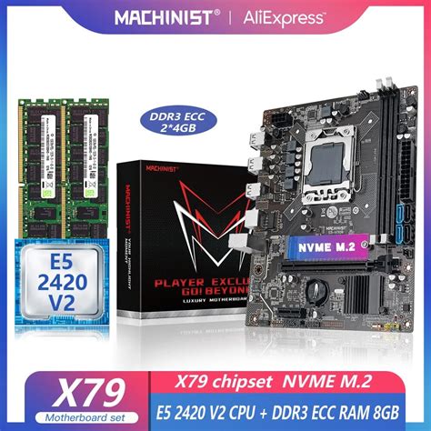 Machinist X79 Kit Motherboard Lga 1356 With Xeon E5 2420 V2 Cpu Processor 8gb 2 4gb Ddr3 Ecc