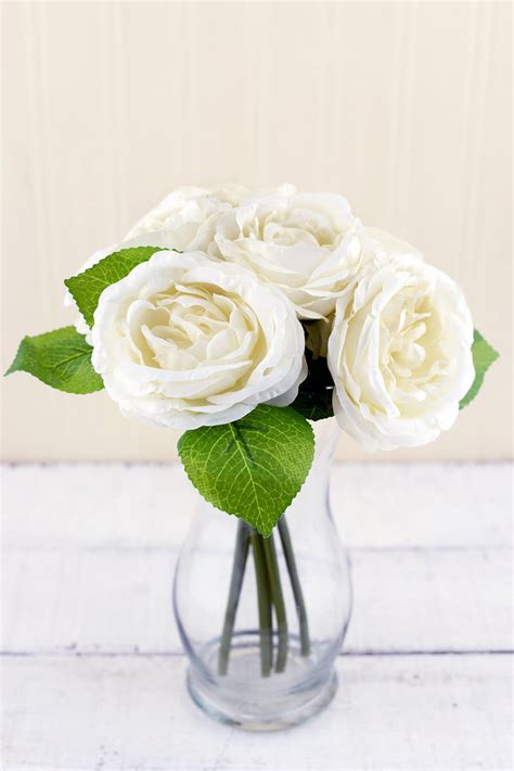 Cream White Silk Rose Bouquet