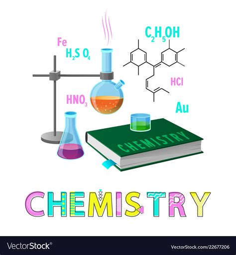 Chemistry Items Subject Poster Royalty Free Vector Image