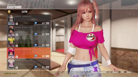 Dead Or Alive 6 Honoka All Costumes Gameplay 2020 1080p60fps Youtube