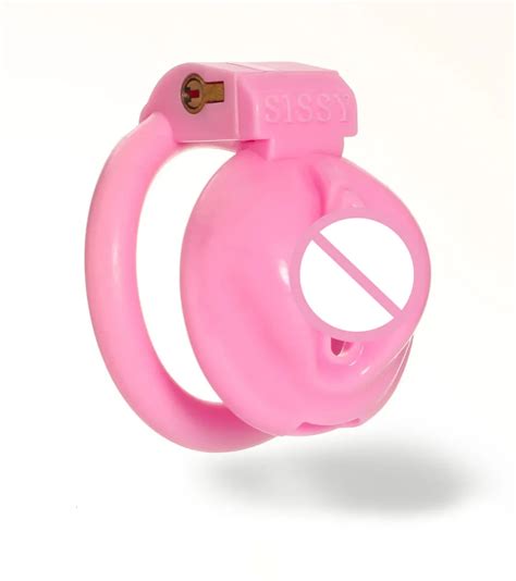 Cockrings Pink Resin Chastity Cage Sissy Micro Belt Sextoys Male Abstinence Quit Masturbation