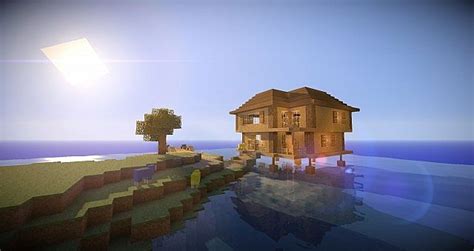 A minecraft survival house on water can be seen as a simple dock house, it is one of the cool minecraft houses that you can build. House on the water Minecraft Project