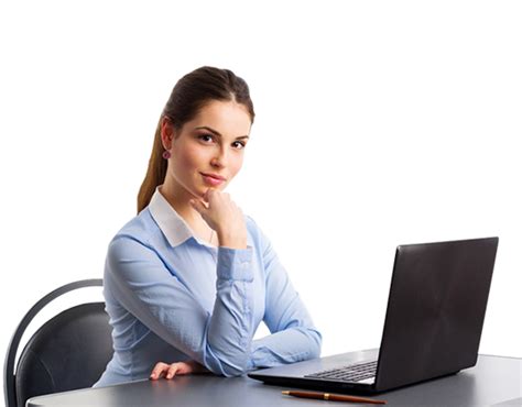 Girl Using Laptop Workplace Transparent Png Png Mart