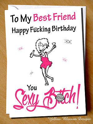 Funny Cheeky Happy Birthday Card Best Friend Bestie Novelty Girlie