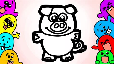 Kawaii drawing for kids tutorials. How To Draw A Cute Pig + Pig Sounds with Redbud - YouTube