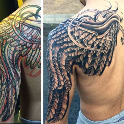 Wing Back Tattoos For Guys Cover Up Wing Tattoos On Back Wing Tattoo