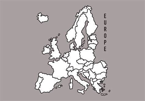 Map Of Europe Black And White